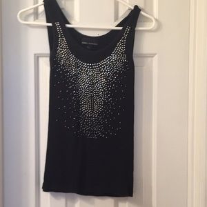 Black tank with bling cascading down the front